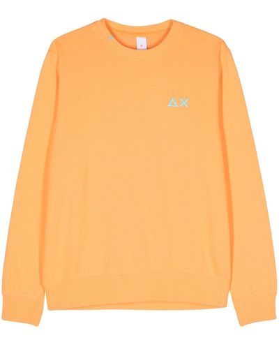 Sun 68 Sweater Met Geborduurd Logo - Oranje