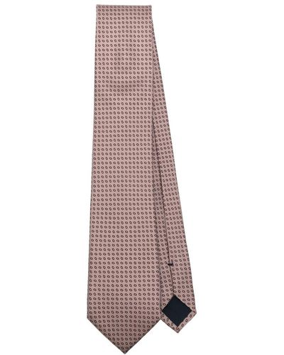 Brioni Graphic-print Silk Tie - Purple