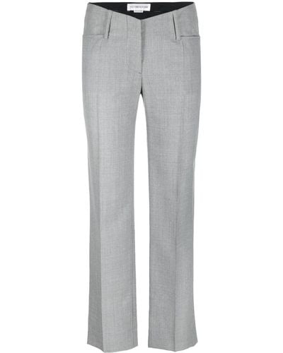 Victoria Beckham Virgin-wool Straight-leg Pants - Grey