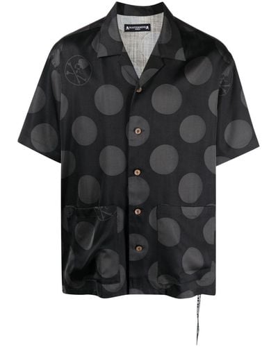 Mastermind Japan Polka-dot Silk Shirt - Black