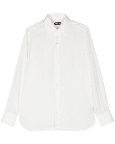Tom Ford Spread-collar Buttoned Shirt - White