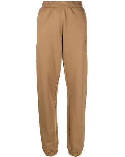 The Attico Embroidered Logo Tapered Track Pants - Natural