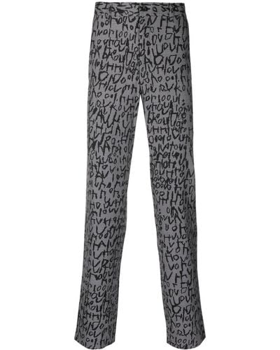 Comme des Garçons Plaid-check Jacquard Straight-leg Trousers - Grey
