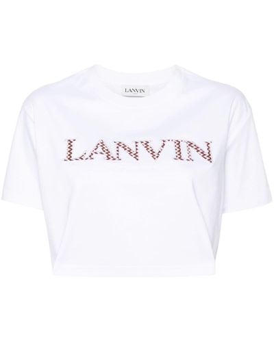 Lanvin T-shirt en coton à logo brodé - Blanc