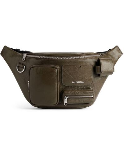 Balenciaga Superbusy Leather Belt Bag - Gray