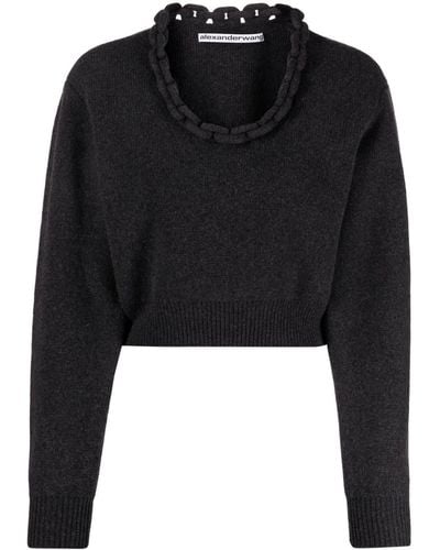 Alexander Wang Maglione con scollo ampio - Nero