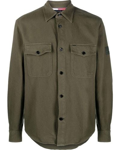 Tommy Hilfiger Logo-patch Long-sleeved Shirt - Green