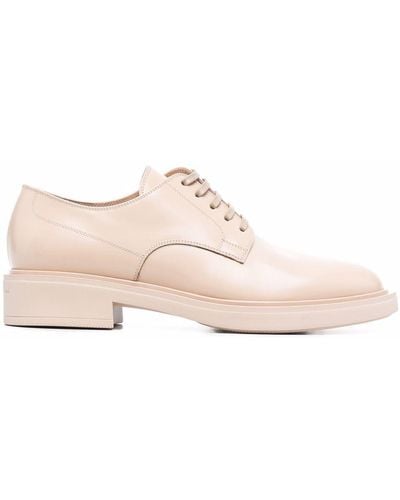 Gianvito Rossi Leather Lace-up Shoes - Natural
