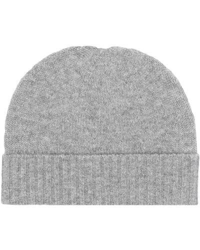 Allude Ribbed-trim Cashmere Beanie - Grey
