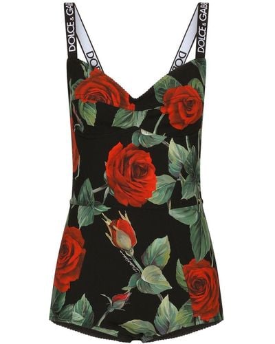 Dolce & Gabbana Body mit Blumen-Print - Mehrfarbig