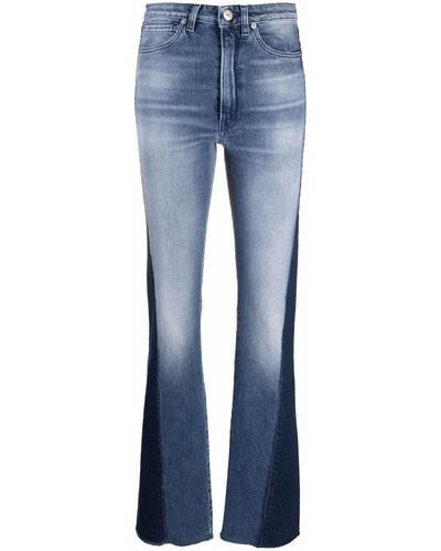 3x1 Mid-rise Paneled Flared Jeans - Blue