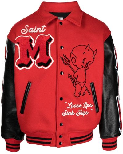 SAINT Mxxxxxx Devil Collegejacke - Rot