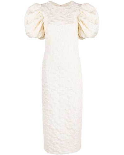ROTATE BIRGER CHRISTENSEN Patterned-jacquard Midi Bridal Dress - White