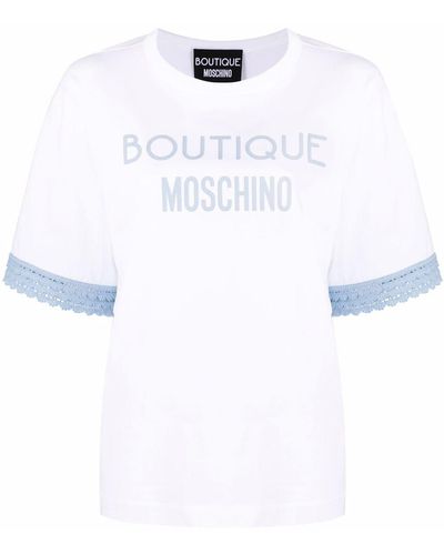 Boutique Moschino レーストリム Tシャツ - ホワイト