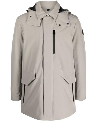Woolrich Logo-patch Padded Trench Coat - Grey