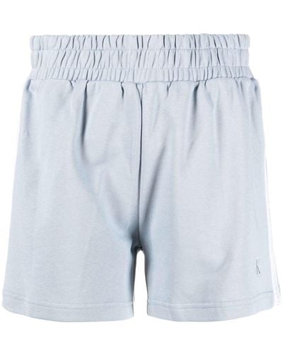 Calvin Klein Embroidered-logo Cotton Shorts - Blue