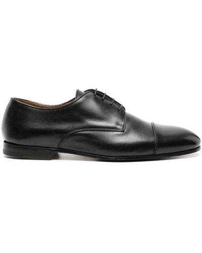 Doucal's Lace-up Patent Leather Derby Shoes - Black