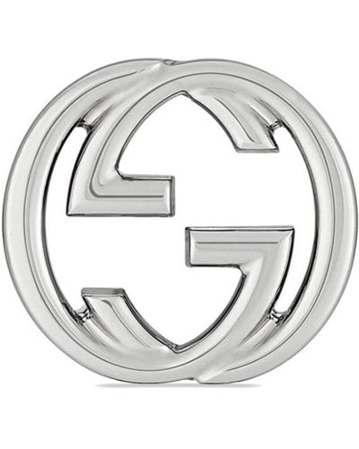 Gucci Sterling Silver Interlocking G Stud Earring - Metallic