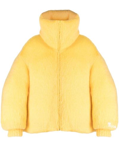Marni Brushed-effect Down Puffer Jacket - Yellow