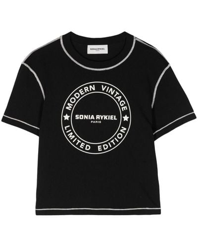 Sonia Rykiel T-Shirt mit Logo-Print - Schwarz