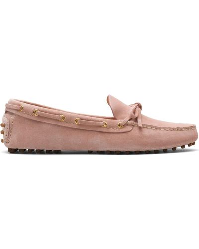 Car Shoe Suede Driving Shoes - Pink