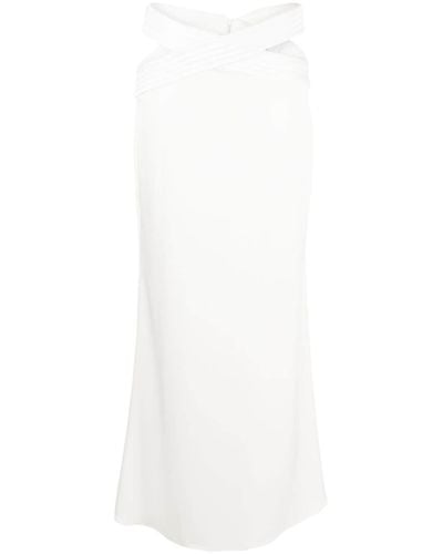 Concepto Crossover-strap Maxi Skirt - White