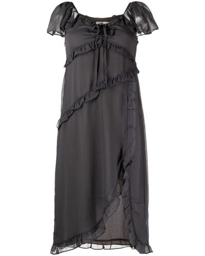B+ AB Mini-jurk Met Ruches - Zwart