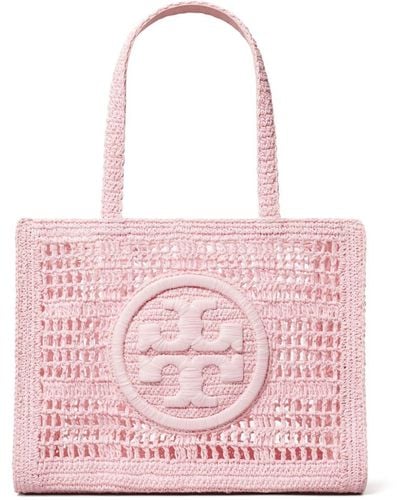 Tory Burch Small Ella Crochet-knit Tote Bag - Pink