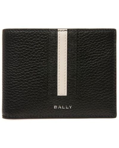 Bally Ribbon Bi-fold Leather Wallet - Black