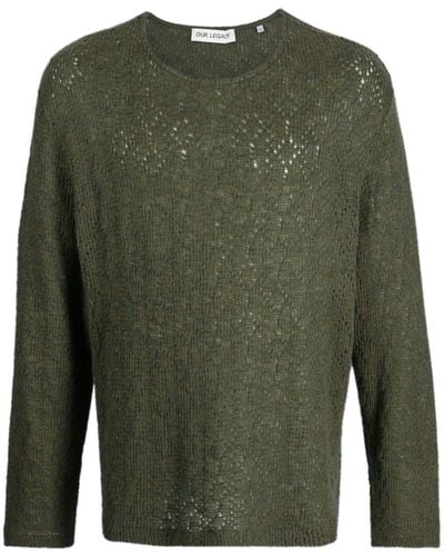 Our Legacy Pointelle-knit Sweater - Green