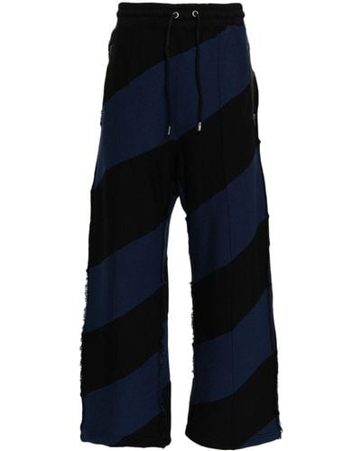 Facetasm Pantalones de chándal Spiral con diseño patchwork - Azul