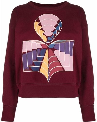 Isabel Marant Sweat à imprimé graphique - Rouge