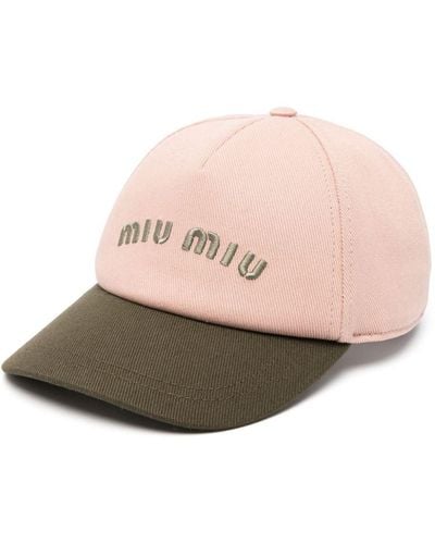 Miu Miu Logo-embroidered Baseball Cap - Pink