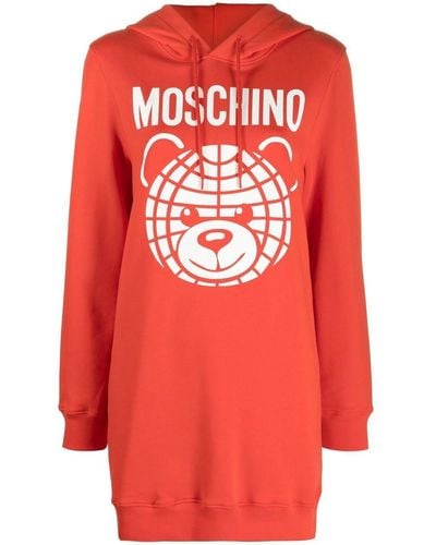 Moschino Logo-print Sweatshirt Dress - Red