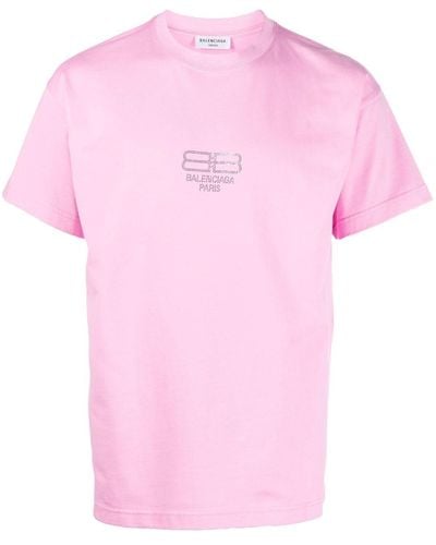 Balenciaga Bbロゴ Tシャツ - ピンク