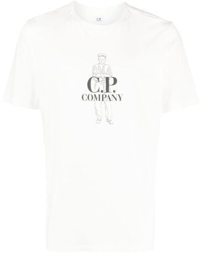 C.P. Company Camiseta con logo estampado - Blanco
