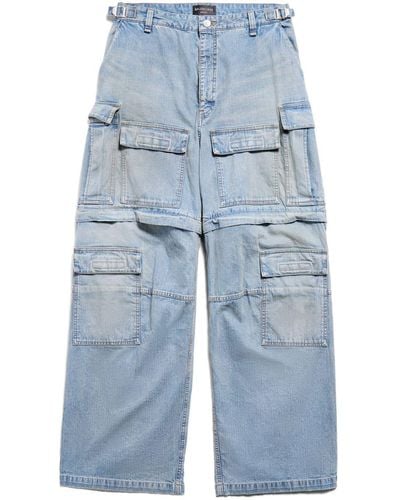 Balenciaga Weite Jeans mit aufgesetzten Taschen - Blau