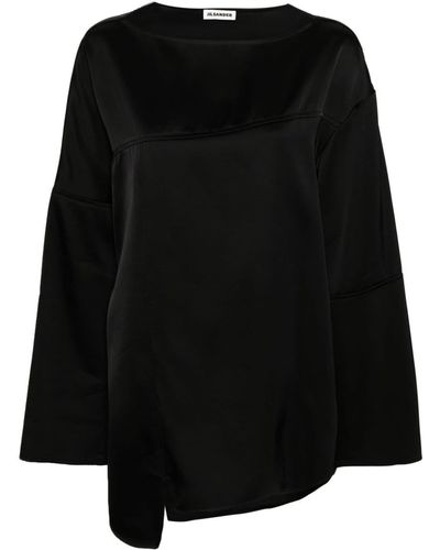 Jil Sander Long-Sleeve Panelled Shirt - Black