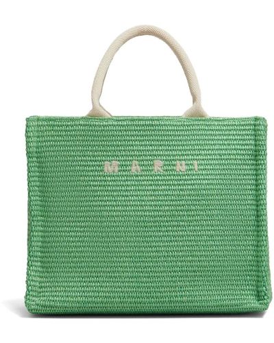 Marni Embroidered Logo Tote Bag - Green