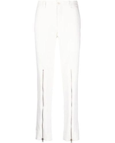 Comme des Garçons Decorative Zip-detailing Low-rise Pants - White