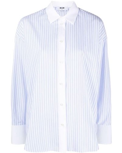 MSGM Camicia a righe - Bianco