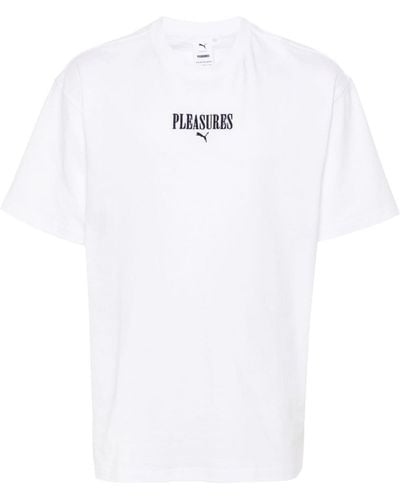 PUMA X Pleasures Embroidered-logo T-shirt - White