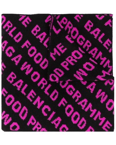 Balenciaga Wfp-print Scarf - Purple