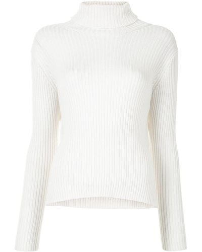 Y's Yohji Yamamoto Roll-neck Ribbed-knit Sweater - White