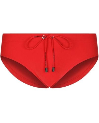 Dolce & Gabbana Logo-waistband Swim Briefs - Red