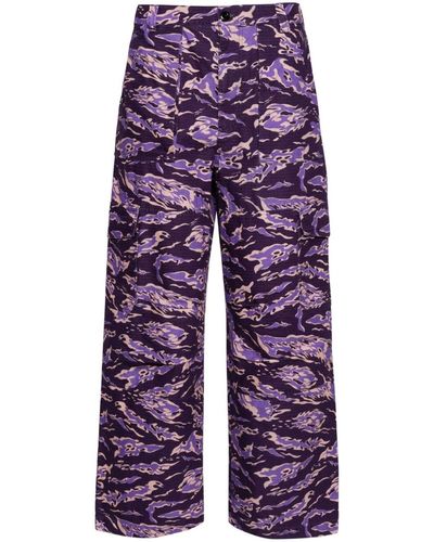 Acne Studios Abstract-pattern Loose-cut Trousers - Blue