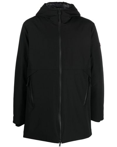 Peuterey Logo-patch Hooded Coat - Black