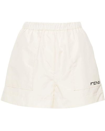 Fendi Nylon Shorts - White