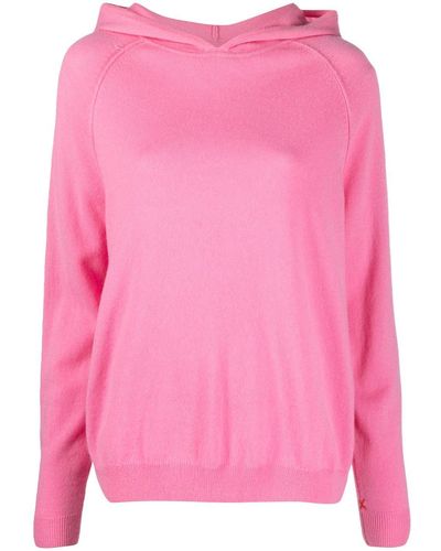 Chinti & Parker Fine-knit Wool-cashmere Hoodie - Pink