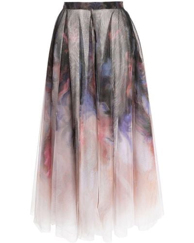 Saiid Kobeisy Embroidered Midi Skirt - Multicolor